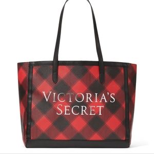 Brand New VS Red Plaid Carryall Tote
